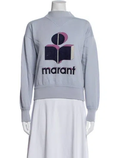 Pre-owned Isabel Marant Étoile Graphic Print Mock Neck Sweatshirt In Purple