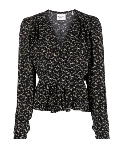 Isabel Marant Étoile Graphic-print V-neck Blouse In Animal Print