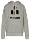 Isabel Marant Étoile Mansel Logo Cotton-blend Hoodie In Gray