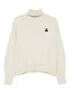 Isabel Marant Étoile Gray Cotton-wool Blend Sweater With High Neckline In Neutral
