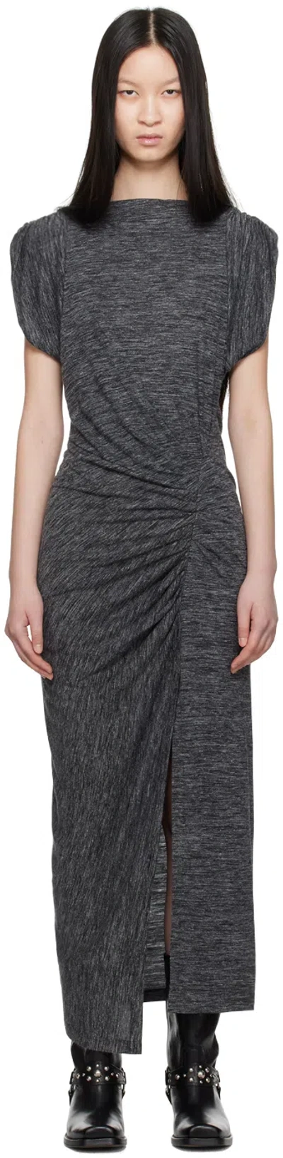 Isabel Marant Étoile Gray Isabella Midi Dress In 02an Anthracite