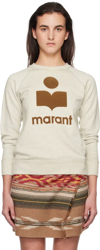 Isabel Marant Étoile Gray Milly Sweatshirt In Ecru/camel