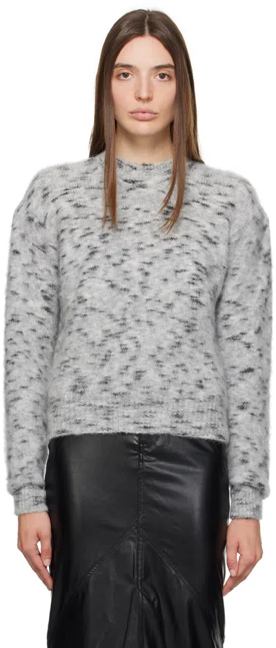 Isabel Marant Étoile Gray Morena Sweater In Whbk White/black