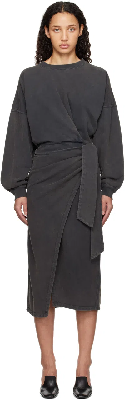 ISABEL MARANT ÉTOILE GRAY SANDRINA MIDI DRESS