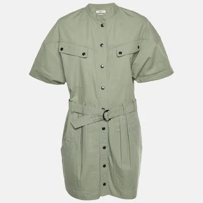 Pre-owned Isabel Marant Étoile Green Cotton Belted Zolina Dress M
