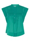 Isabel Marant Étoile Leaza Organic Cotton Blouse In Green