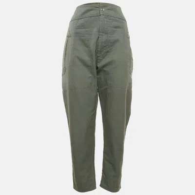 Isabel Marant Etoile Green Cotton Tapered Raluniae Trousers