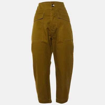 Pre-owned Isabel Marant Étoile Green Cotton Tapered Trousers Xl