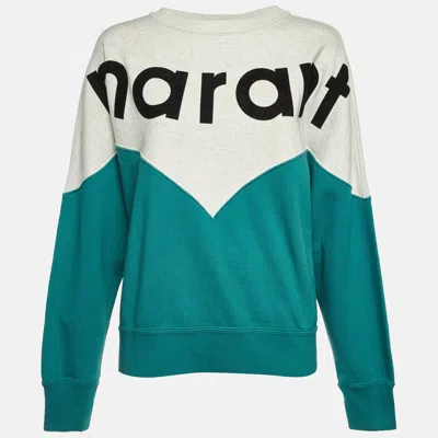 Pre-owned Isabel Marant Étoile Green Logo Print Cotton Houston Sweatshirt M