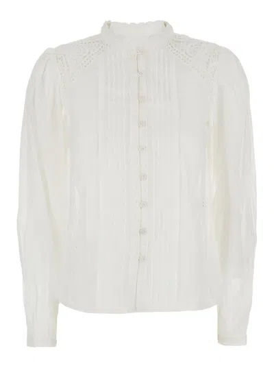 Isabel Marant Étoile Cotton Greicy Shirt Lace Detailing In White