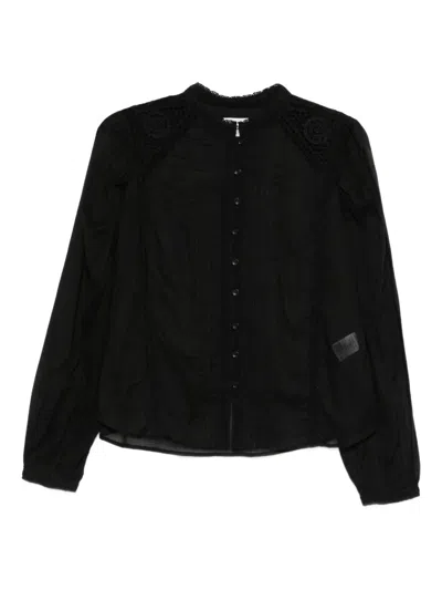 Isabel Marant Étoile Greicy Lace-panel Top In Black