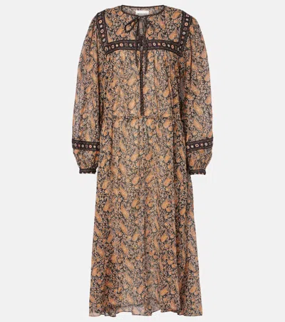 Isabel Marant Étoile Greila Cotton Voile Midi Dress In Black