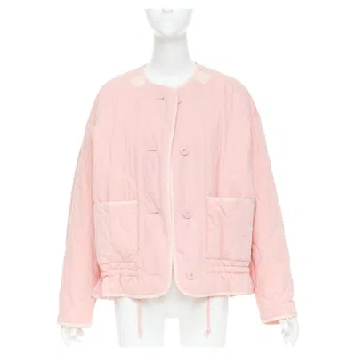 Pre-owned Isabel Marant Etoile Gretel Light Pink Recycled Cotton Peplum Padded Coat Fr36 S