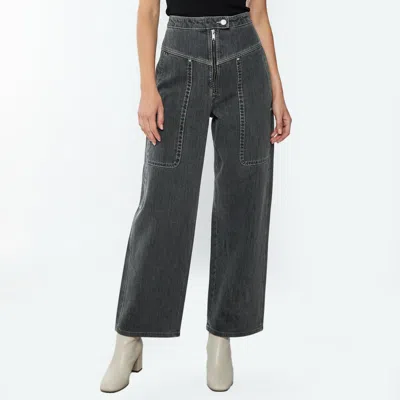 Pre-owned Isabel Marant Étoile Grey Denim Loose Fit Luke Pants Xl/waist 33" In Gray
