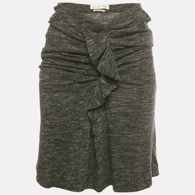 Isabel Marant Etoile Grey Jersey Ruffled Mini Skirt In Gray
