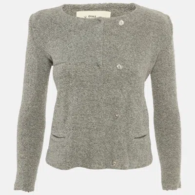 Isabel Marant Etoile Grey Textured Knit Button Front Cardigan In Neutral