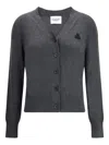 Isabel Marant Étoile Relaxed V-neck Top Ribbed Cuffs In Gray