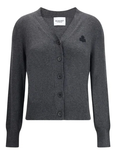 ISABEL MARANT ÉTOILE GREY V-NECK CARDIGAN