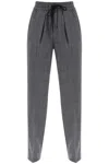 ISABEL MARANT ÉTOILE GREY WOOL PRINCE OF WALES PANTS FOR WOMEN