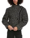 Isabel Marant Étoile Marant Étoile Woman Coat Charcoal Size 2 Shetland Wool, Acrylic, Polyester, Alpaca Wool, Polyamide In Black
