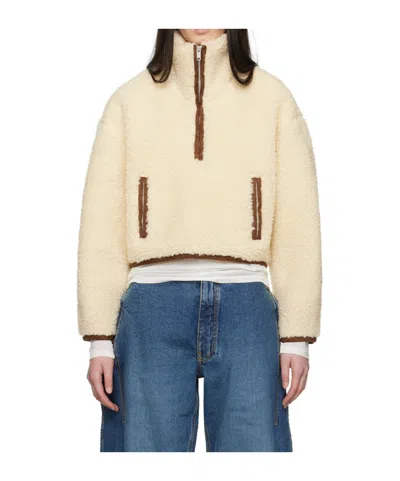Isabel Marant Étoile Half-zipper Long-sleeved Hoodie In Nude
