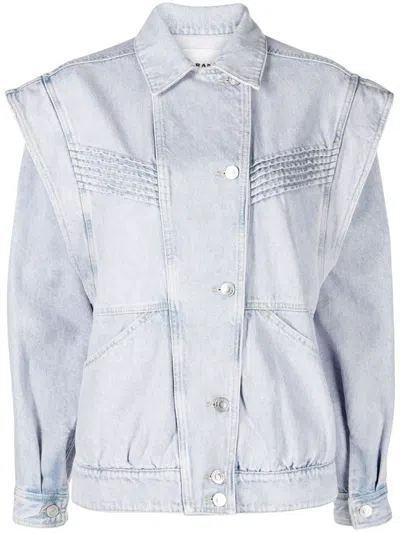 Isabel Marant Étoile Detachable-sleeves Denim Jacket In Blau