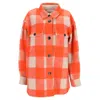 Isabel Marant Etoile Harveli Checked Button-down Jacket In Orange Polyester In Orange