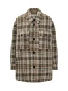 Isabel Marant Étoile Khaki Fontizi Wool Blend Coat In Green