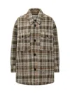 Isabel Marant Étoile Cappotto Harveli In Misto Poliestere Ricamato Donna In Green
