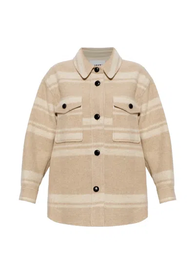 Isabel Marant Étoile Harveli Horizontal-stripe Shirt In Neutrals