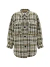 Isabel Marant Étoile Cappotto Harveli In Misto Poliestere Ricamato Donna In Khaki Ecru