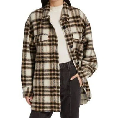 Pre-owned Isabel Marant Etoile Harveli Plaid Wool Blend Short Coat Size 38 (us 6) In Brown