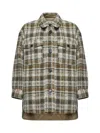 Isabel Marant Étoile Cappotto Harveli In Misto Poliestere Ricamato Donna In Beige
