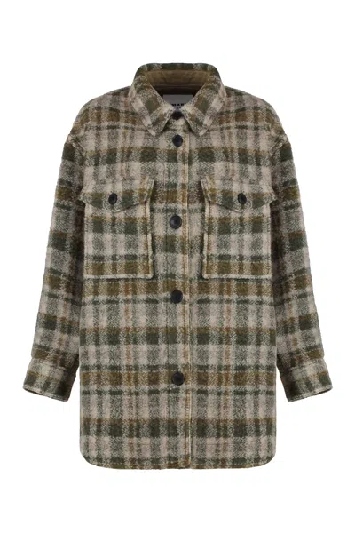 Isabel Marant Étoile Harveli Wool Overshirt In Brown