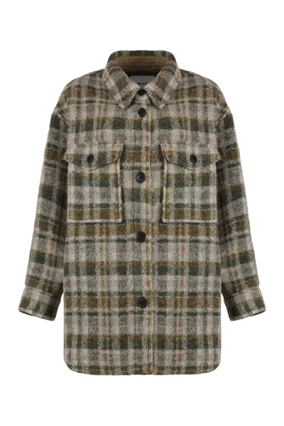 Isabel Marant Étoile Harveli Wool Overshirt In Brown