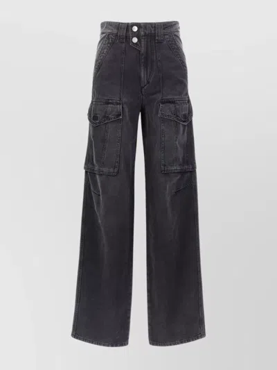 Isabel Marant Étoile 'heilani' High-rise Cargo Trousers With Multiple Pockets In Blue