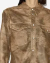 Isabel Marant Étoile Karima Faux Leather Snap-up Shirt In Brown