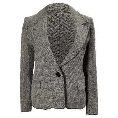 Isabel Marant Etoile Herringbone Blazer In Grey Polyester