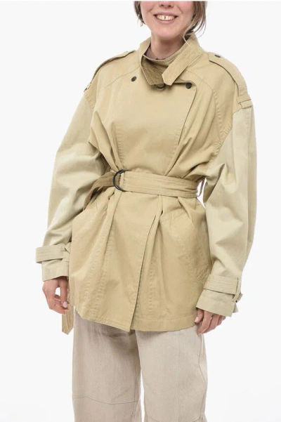 Isabel Marant Etoile Hidden Buttoning Kelly Trench In Green