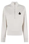 Isabel Marant Étoile High-collared Ecru Sweatshirt With Velvet Logo