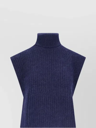ISABEL MARANT ÉTOILE HIGH NECK SLEEVELESS KNITWEAR WITH RIBBED TEXTURE