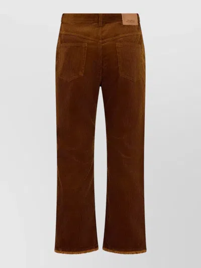 Isabel Marant Étoile High Waist Flared Denim Trousers In Brown