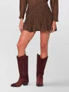 Isabel Marant Étoile High Waist Mini Skirt Ruffles In Brown