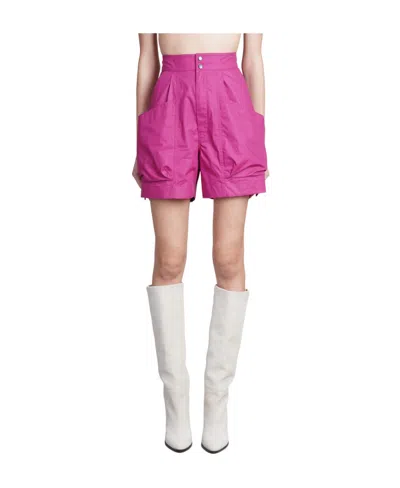 Isabel Marant Étoile High-waisted Cotton Mini Shorts In Viola