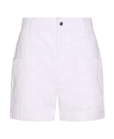 Isabel Marant Étoile High-waisted Cotton Mini Shorts In White