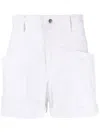 Isabel Marant Étoile High-waisted Cotton Mini Shorts In White