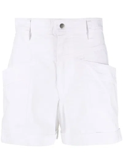 Isabel Marant Étoile High-waisted Cotton Mini Shorts In White