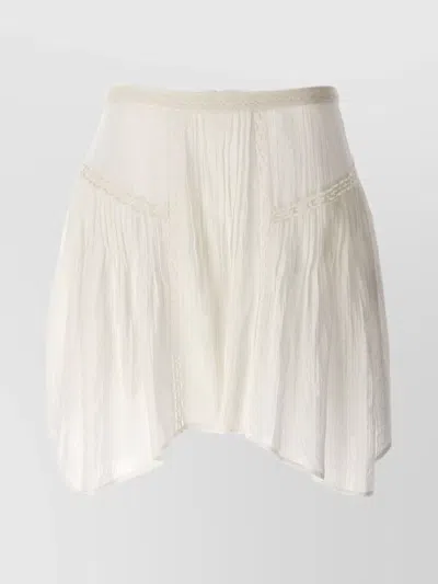 Isabel Marant Étoile High-waisted Lace Trim Pleated Skirt In White