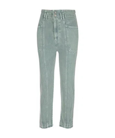 Isabel Marant Étoile High-rise Cropped Jeans In Green