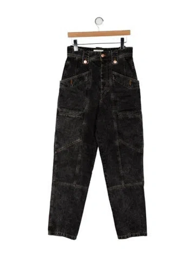 Pre-owned Isabel Marant Étoile High-rise Straight Leg Jeans In Black